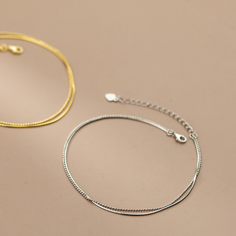 Electroplated 14K Gold Anklet S925 Silver