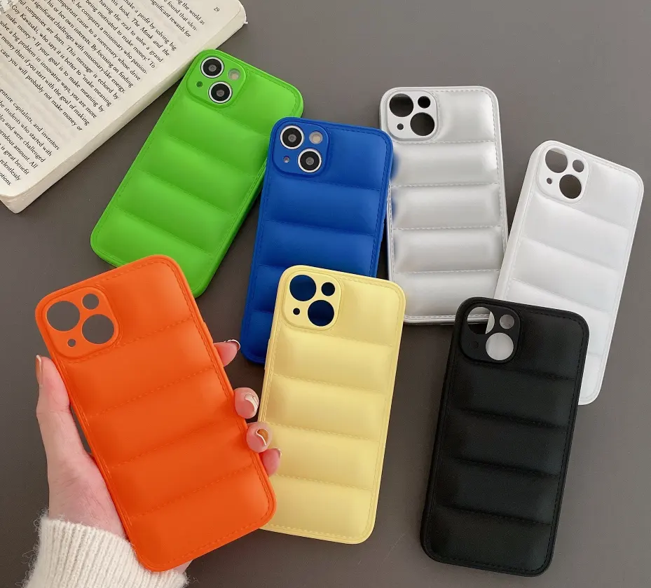 Phone Case Liquid Down Jacket Straight Edge Silicone