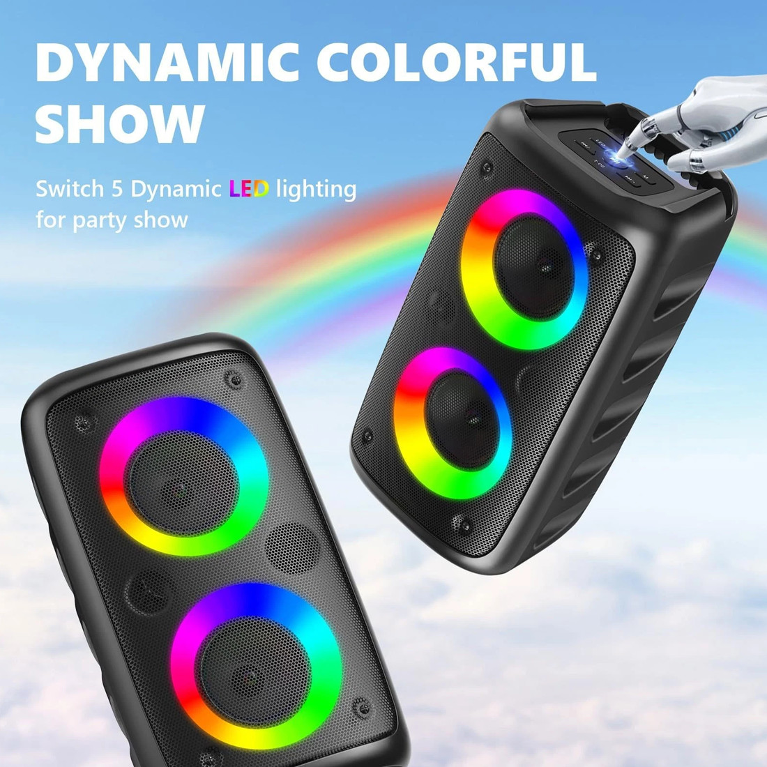 Portable Bluetooth Speaker Sub Woofer Heavy Bass Sound System Party Mic