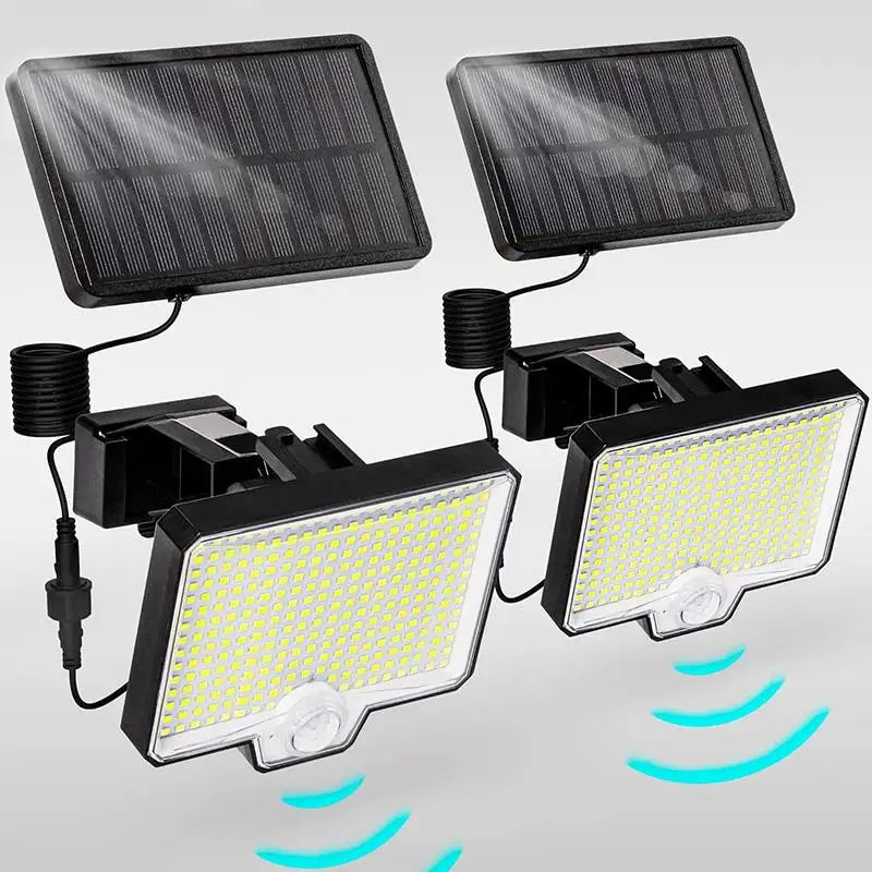 2-Pack Solar Motion Sensor Outdoor Floodlights 2600