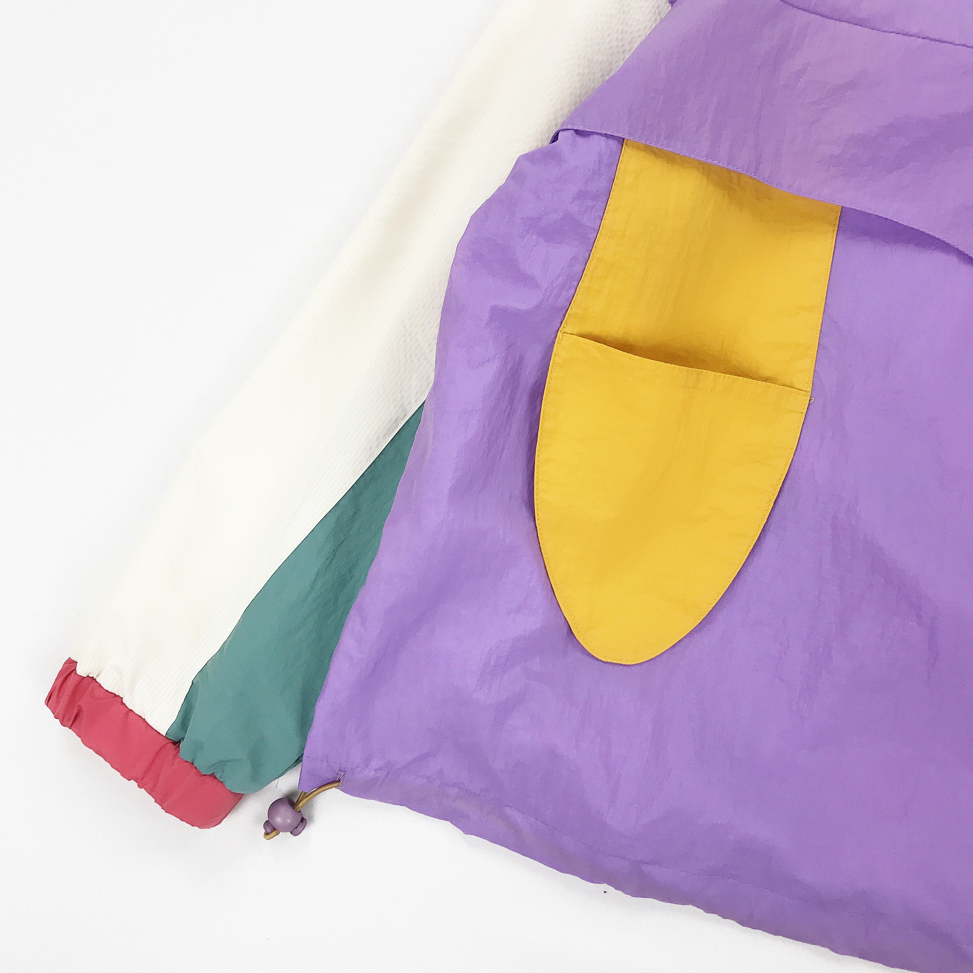 Strange Girl Design Sense Color Matching Little Lion Patch Stand Collar Pullover Jacket