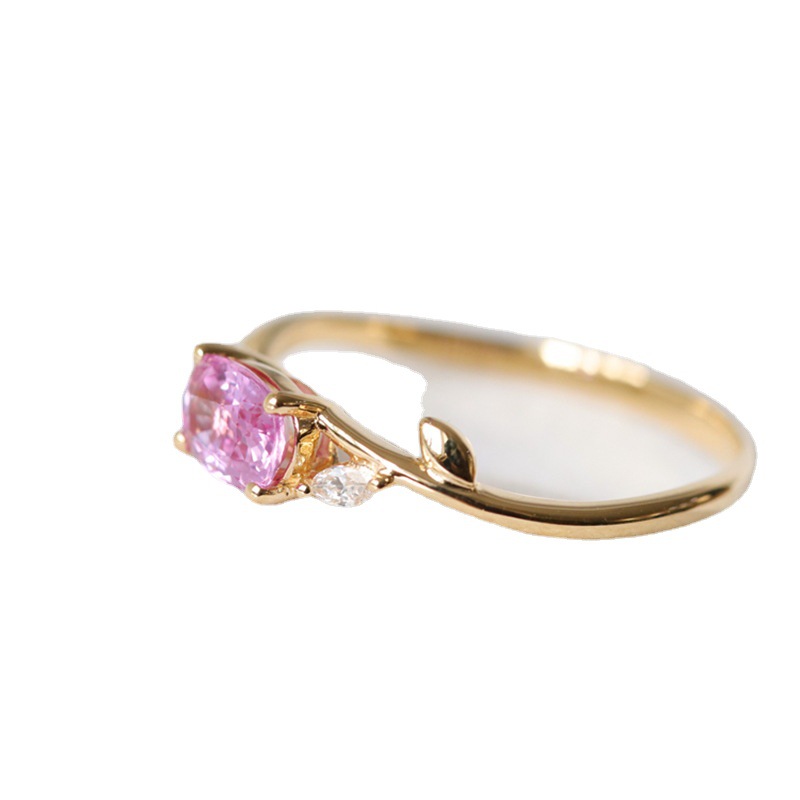 Title 3, Ovaal verguld sterling zilveren ring met diaman...