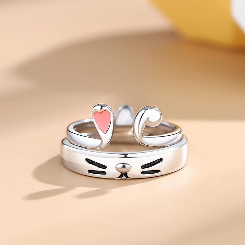 Title 3, Original Cartoon Cute Rabbit Couple Ring