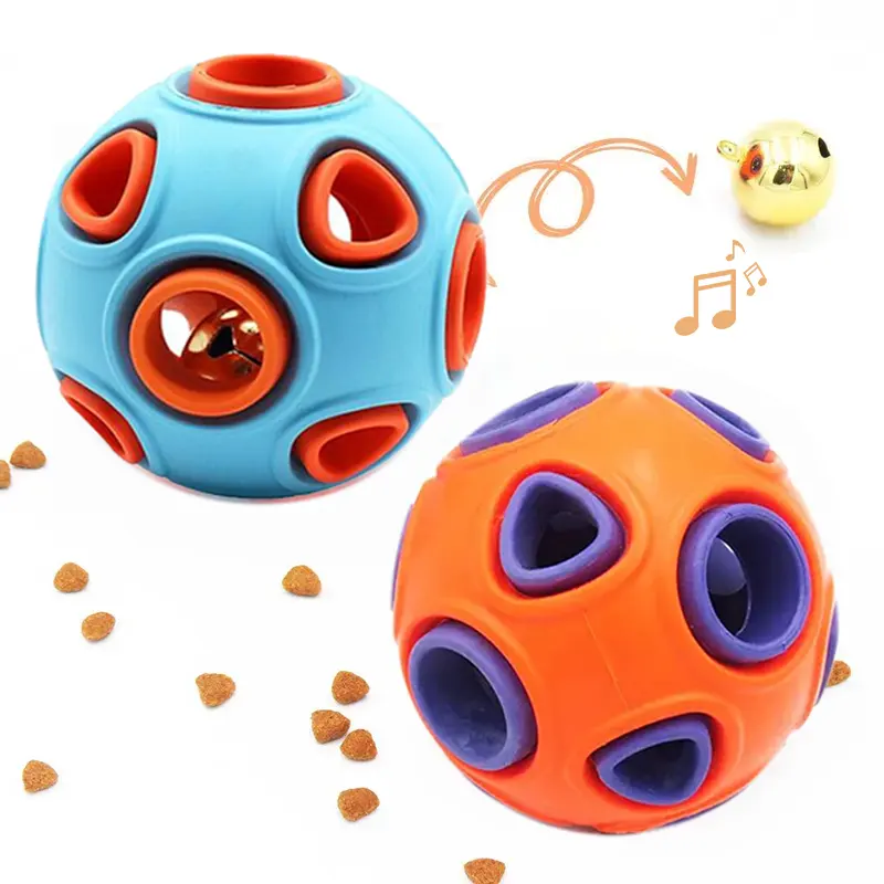 Dog Rubber Ball With Bell Sound, 2-Pack