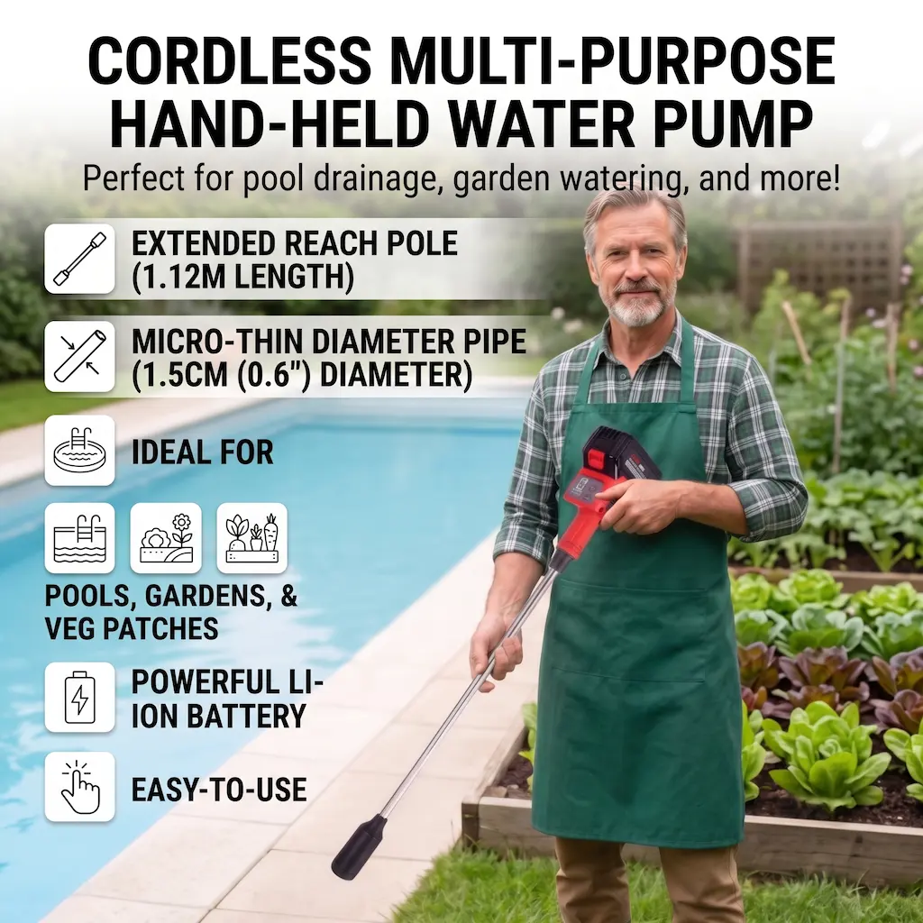 Rechargeable Lithium Battery Water Pump, Handheld Long