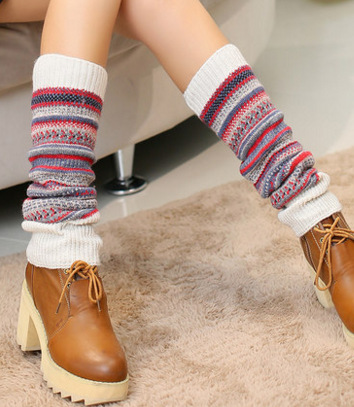 Title 2, Vintage Colorful Striped Fashion Pile Socks for...