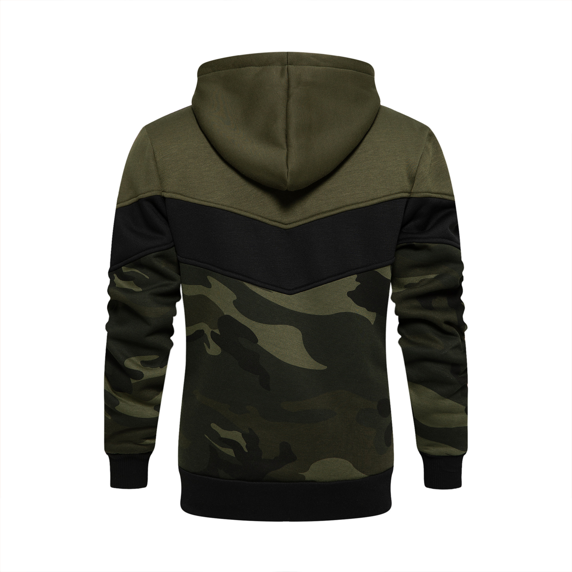 Colorblock Camouflage Hooded Sweater Men's Loose Pullover Jacket