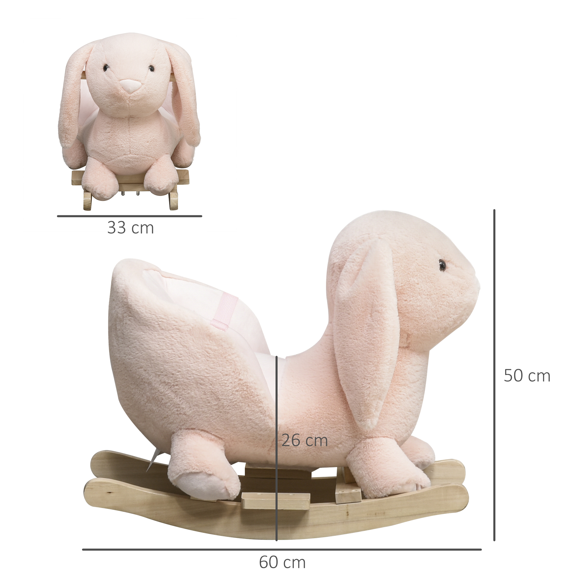 Children's Rocking Horse, Plush Donkey Shaped Riding Chair, With Sound Effects — image 4
