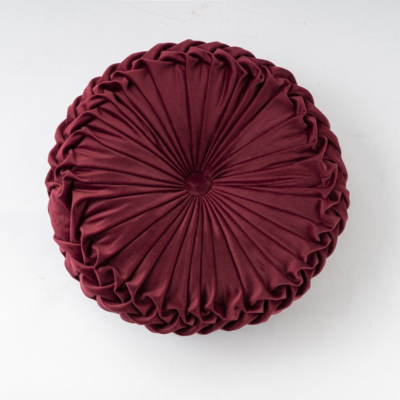 Round Velvet Silk Throw Pillow