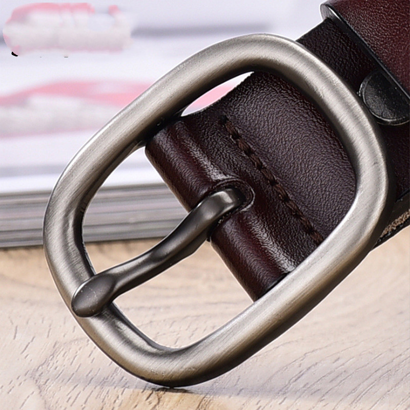 Title 5, Hair Belt Female Leather Pin Buckle Retro Cowhi...