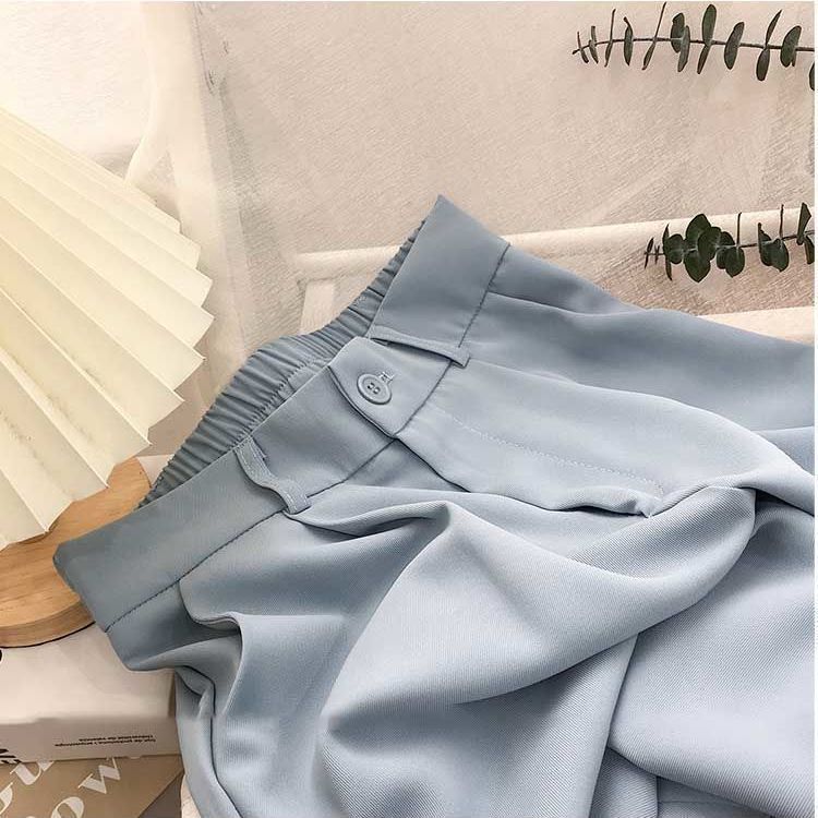 Suit Pants Women's Thin Style High Waist Wide Leg Pants Loose Straight Nine Points West Pants - Image 6