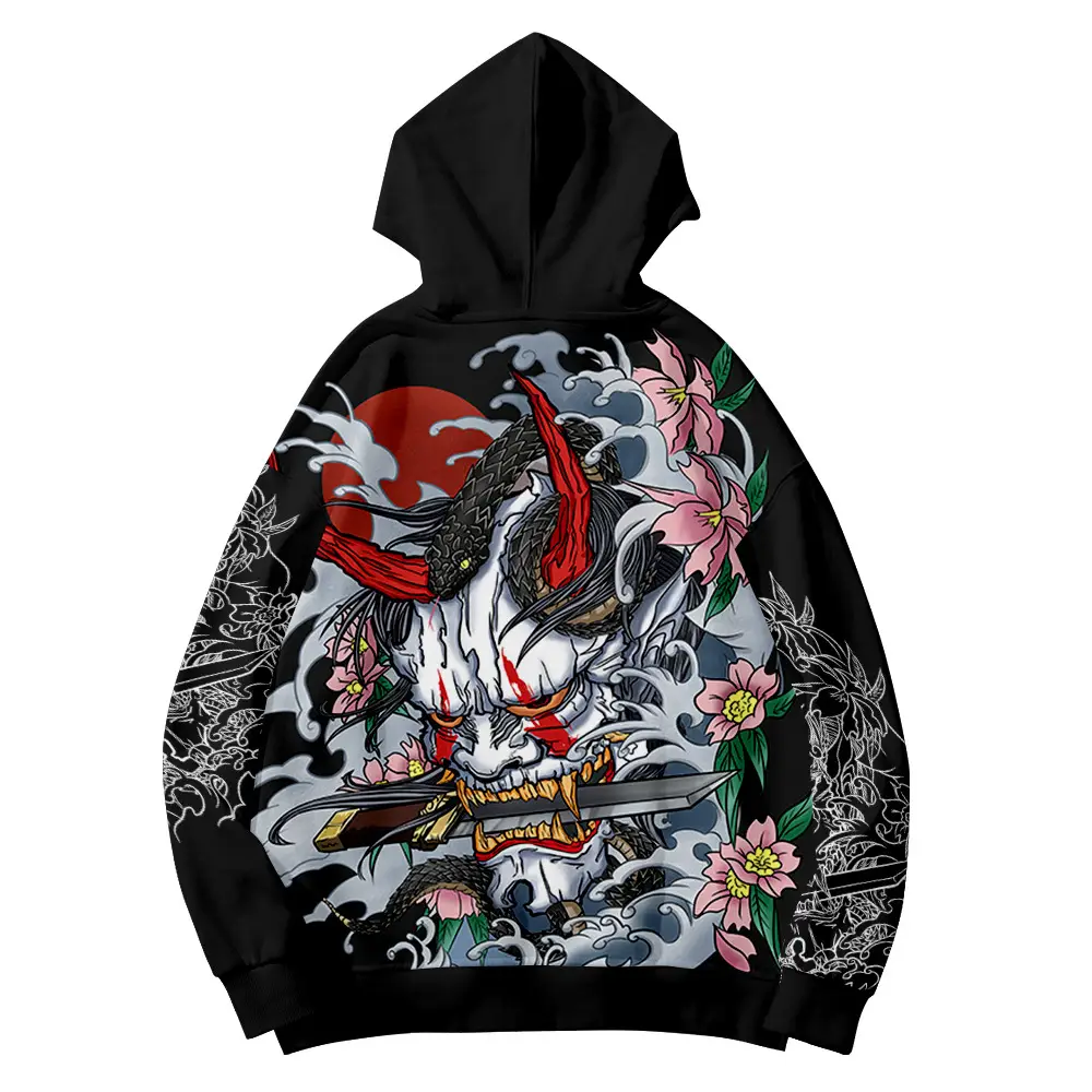 Fashion Printed Prajna Ghost Ins Long-sleeved Hoodie
