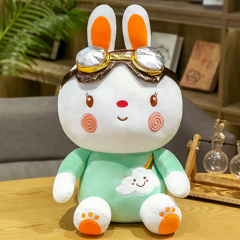 Creative Animal Plush Toy Pilot Rabbit Doll