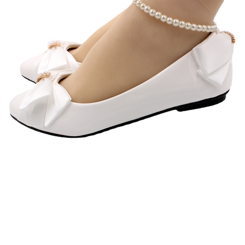 Star Cat White Bow Tie Women's Shoes