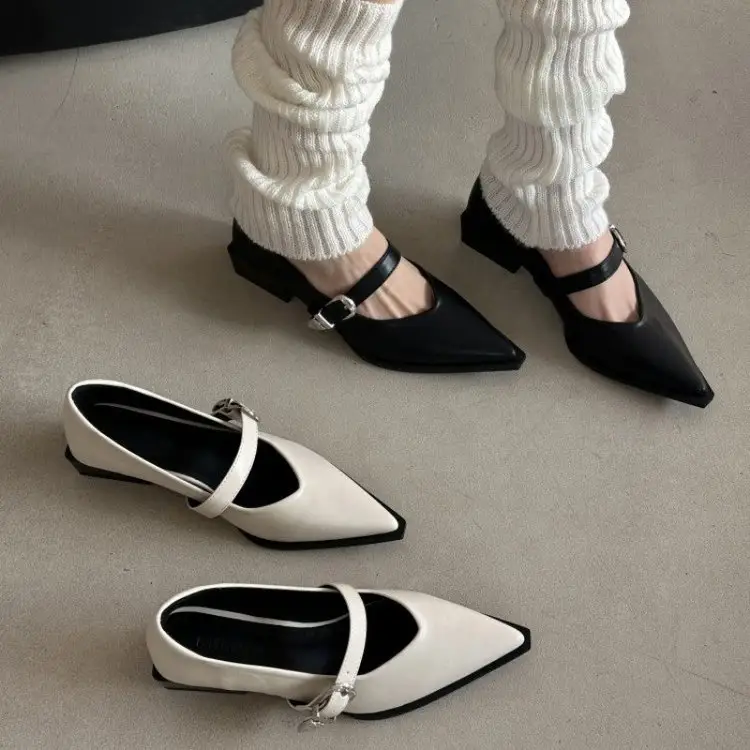 French Retro Strap Women's Coarse Heel Versatile