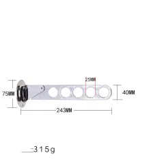 Folding Wardrobe Hanger Porous Wardrobe Clothes Rod Clothes Hook - Bright Silver - View 1