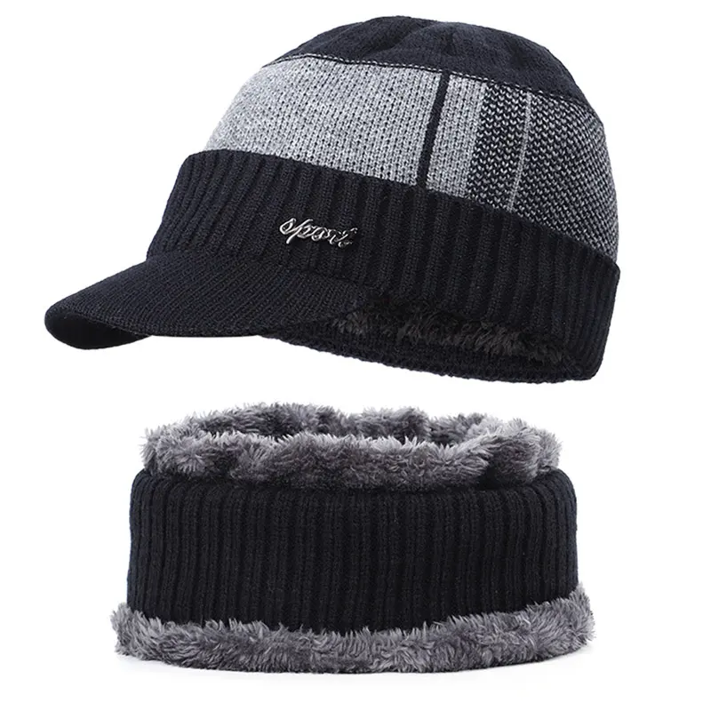 Bib Autumn and Winter Plus Velvet Hat