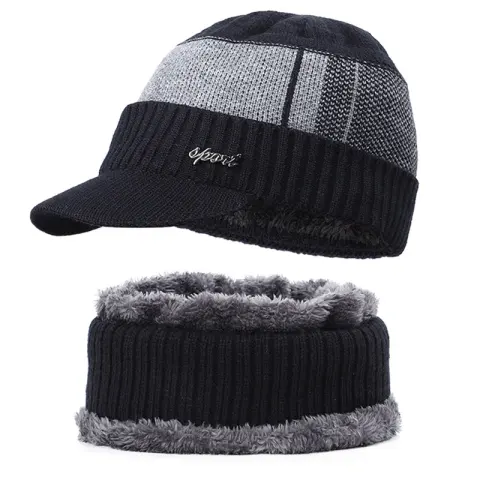 Bib Autumn and Winter Plus Velvet Hat