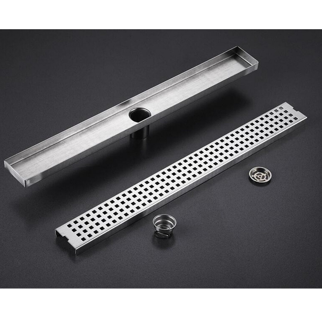 60CM Gully Waste Trap Wet Room Linear Shower Floor Drain Stainless Steel Channel
