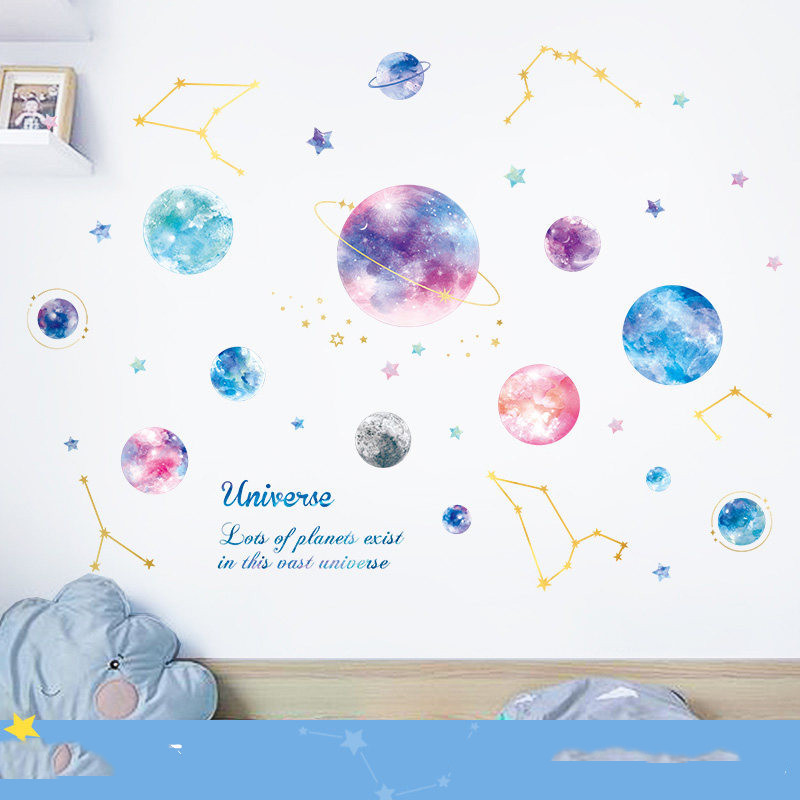Bedroom Dormitory Decoration College Student Planet Poster Sticker