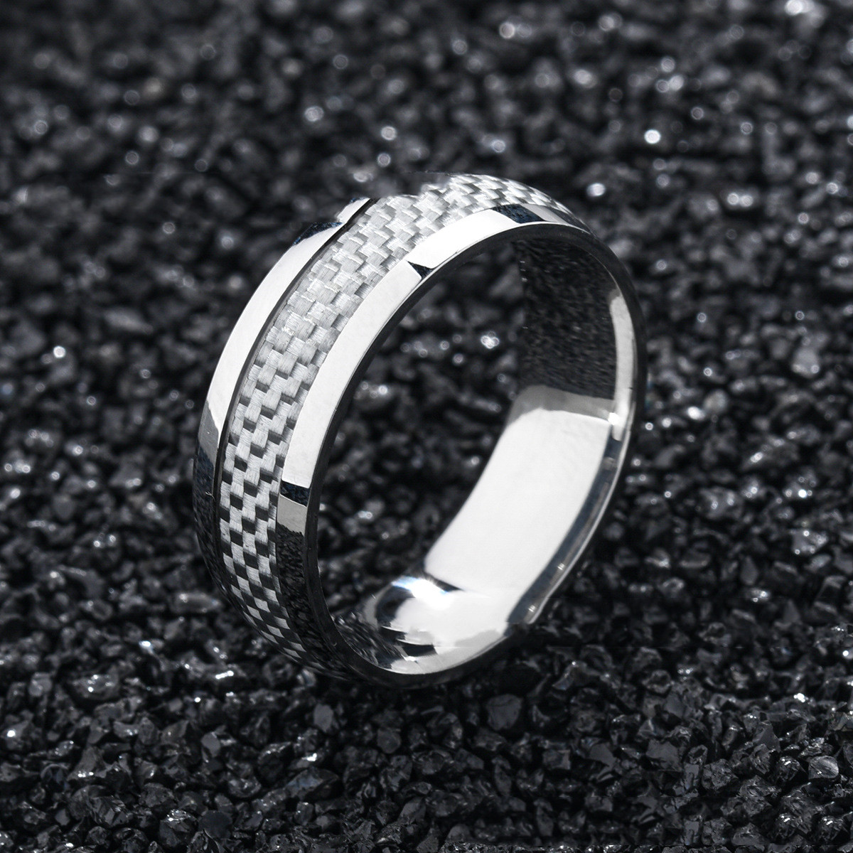 Men's Fashion Carbon Fiber Ring