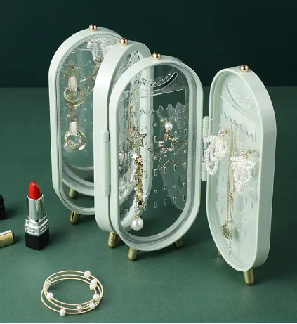 Light Luxury Design Desktop Multi-layer Dust-proof Ear Stud Jewelry Box – image 6