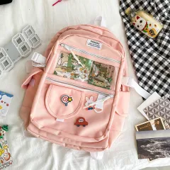 Backpack Bag For School Girls Waterproof Nylon Transparent Shoulder Travel Bag - Transparent - View 1