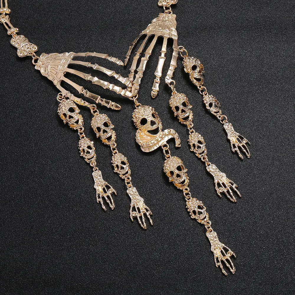 Halloween Ornament Punk Retro Exaggerated Ghost Hand Necklace