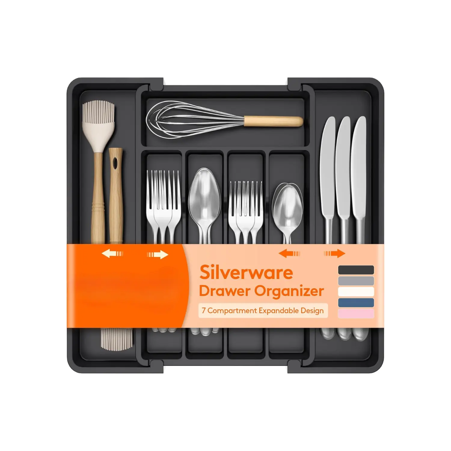 Expandable Silverware Drawer Organizer, Adjustable Kitchen Utensil