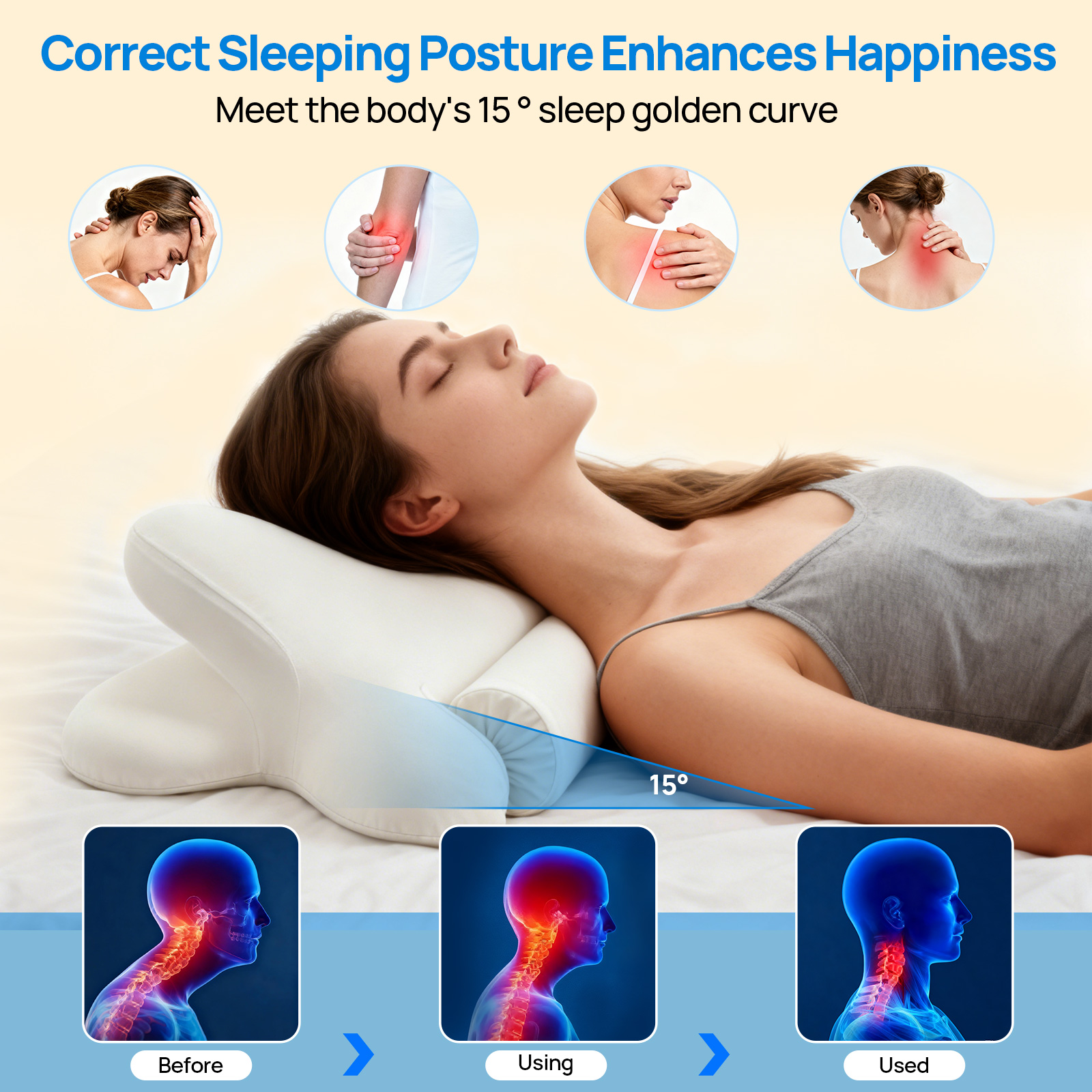 Cervical Neck Pillow, Cooling Ergonomic Memory Foam Pillows image 27