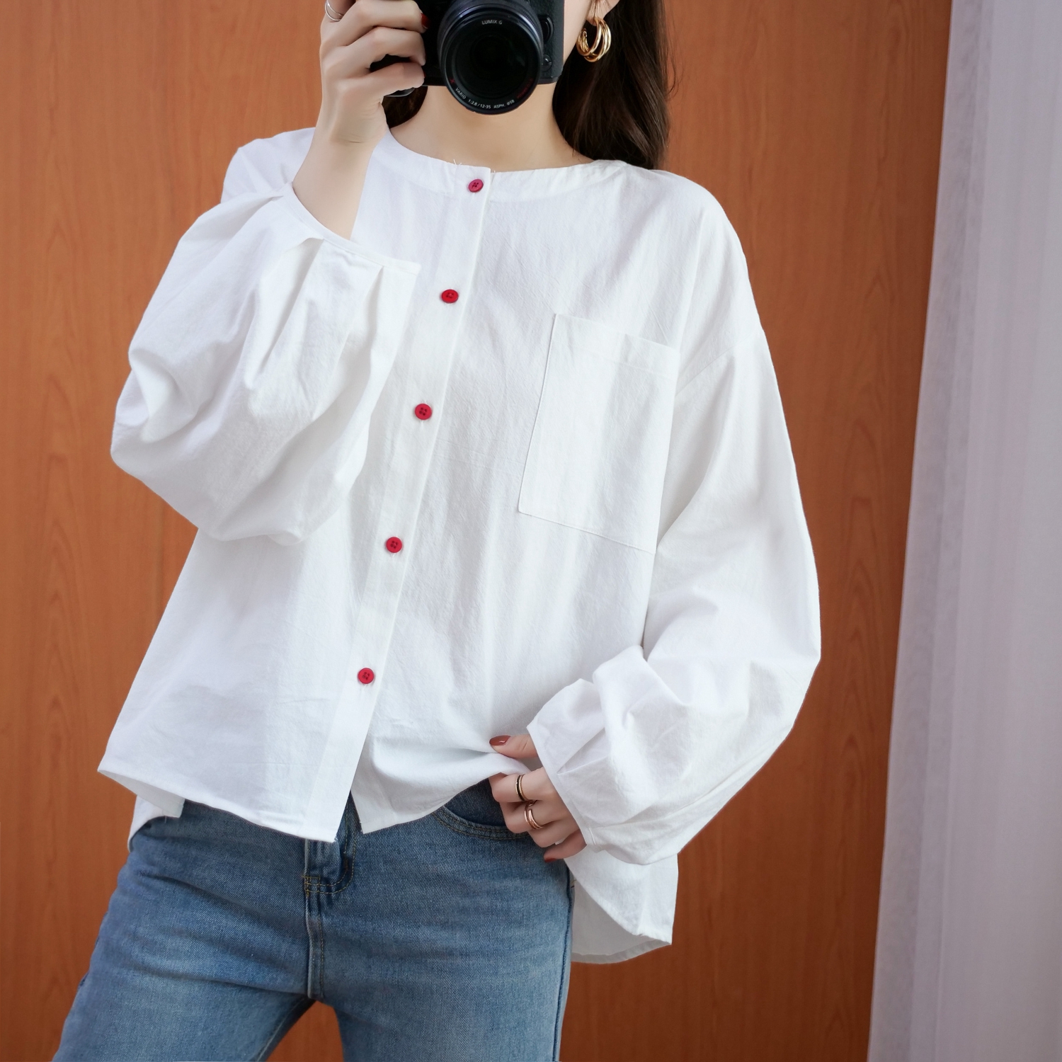 Art Crew Neck Western Style Ladies Top