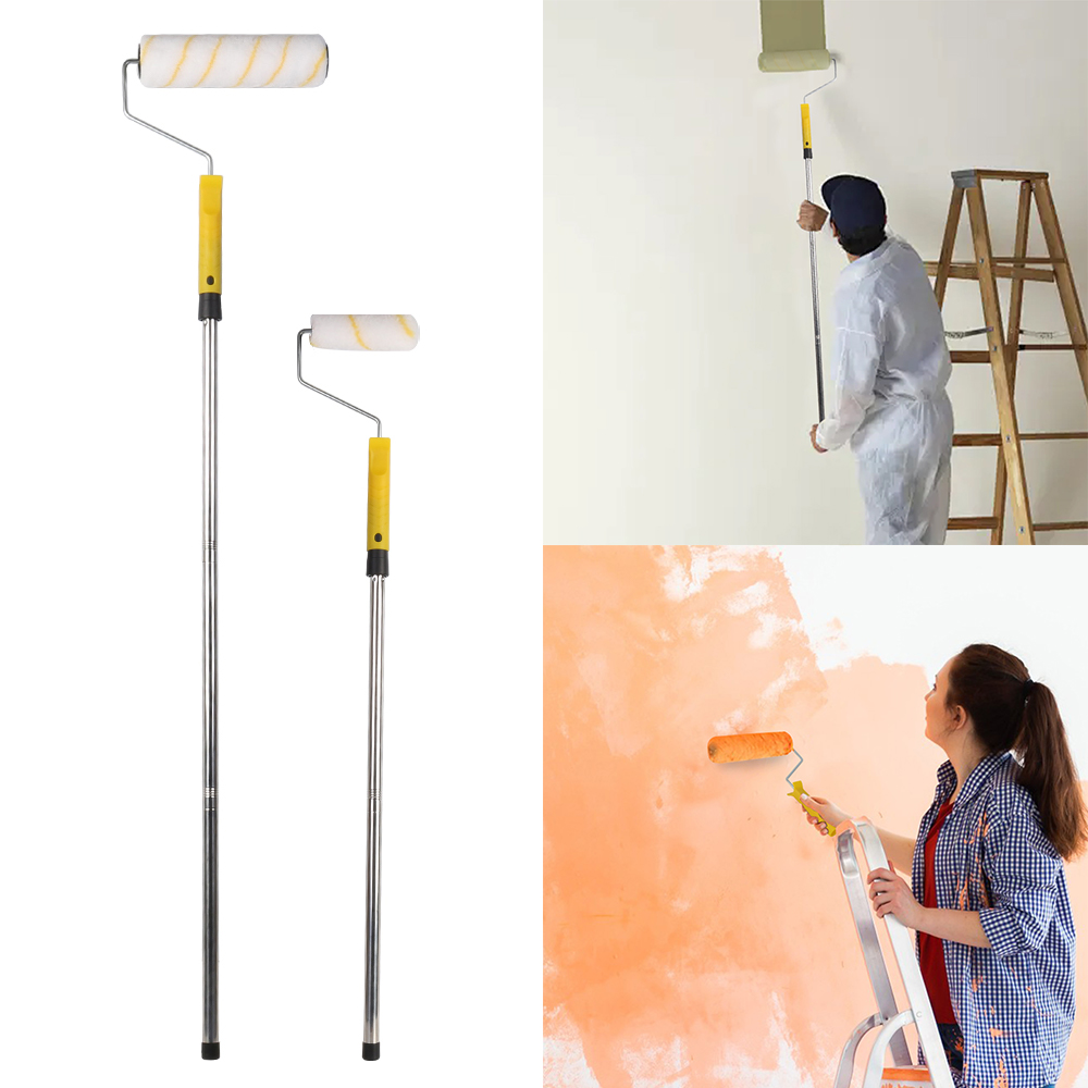 Paint Roller Set Paint Rollers With Extension Pole Tray Paint Brush Roller Sleeves For Painting Wall Ceiling