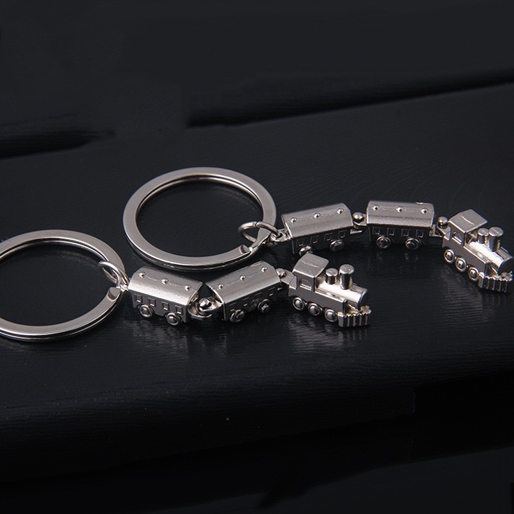 Title 6, Personalized Metal Movable Joint Train Keychain