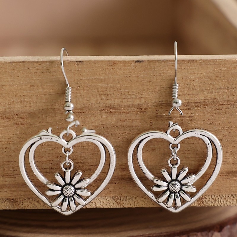 Love Double Layer Hollow Earrings - Image 7