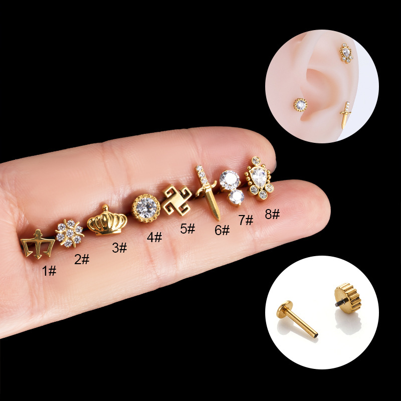 G23 Titanium Internal Thread Lip Ear Bone Screw