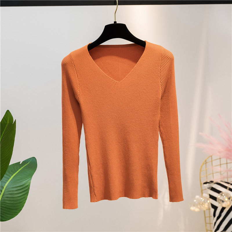 Title 2, Autumn and Winter V-neck Knitted Long-sleeved S...