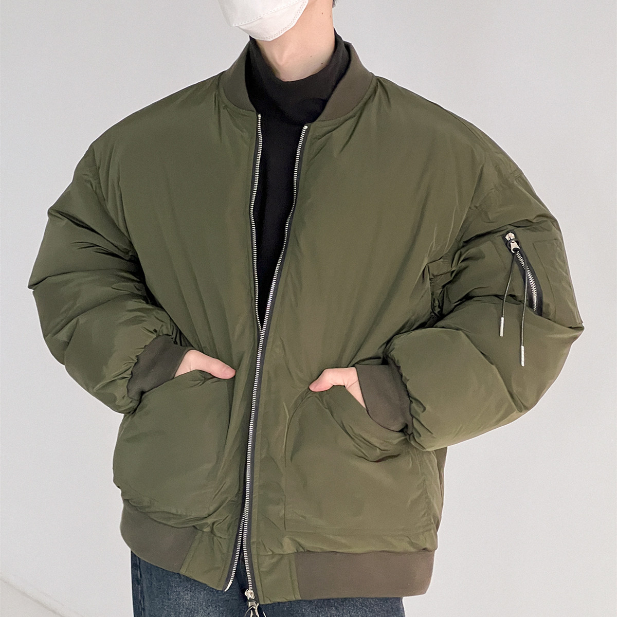 Baseball Collar Plus Cotton Jacket Men