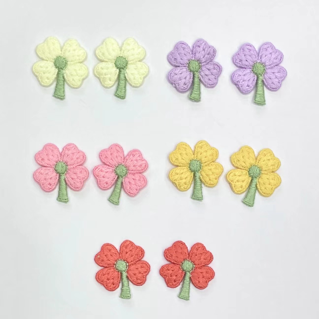 Four-Leaf Clover Embroidery Woven Small Flower Patch Cloth Sticker Accessories - Image 14