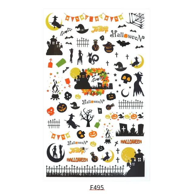 New Nail Sticker Santa Claus Decal Strap Adhesive 495Color - Shop at LoveMi
