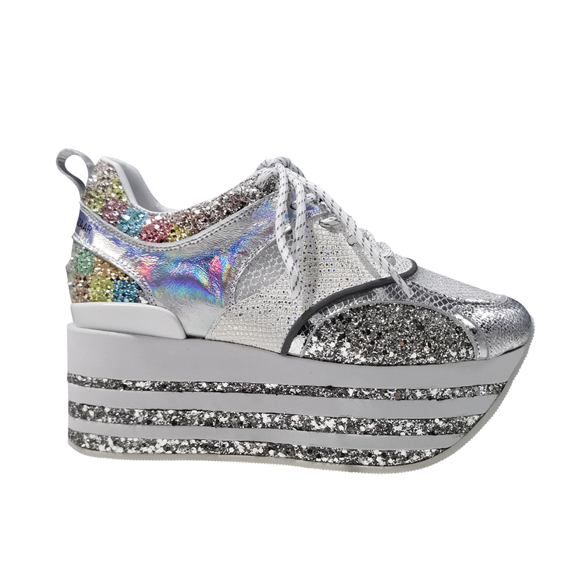 Genuine Leather Breathable Mesh Platform Shoes