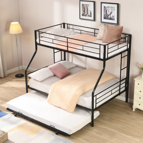 Twin Over Full With Trundle Metal Bunk Bed