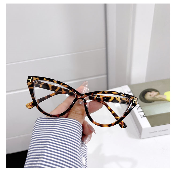 Women's Personality Cat Eye Triangle Leopard Print Glasses - Image 8