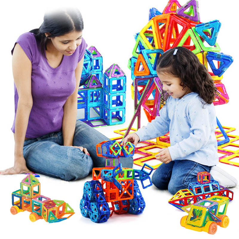 Magnetic Building Blocks DIY Magnets Toys For Kids Designer Construction Set Gif