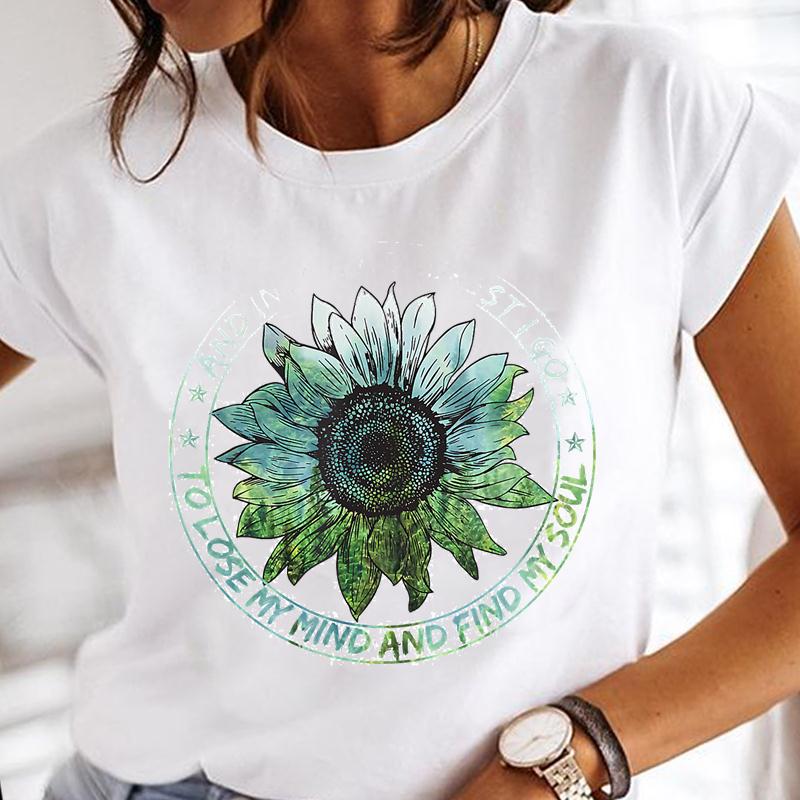 Title 9, Cartoon Dragonfly Sunflower Girl Fashion Top