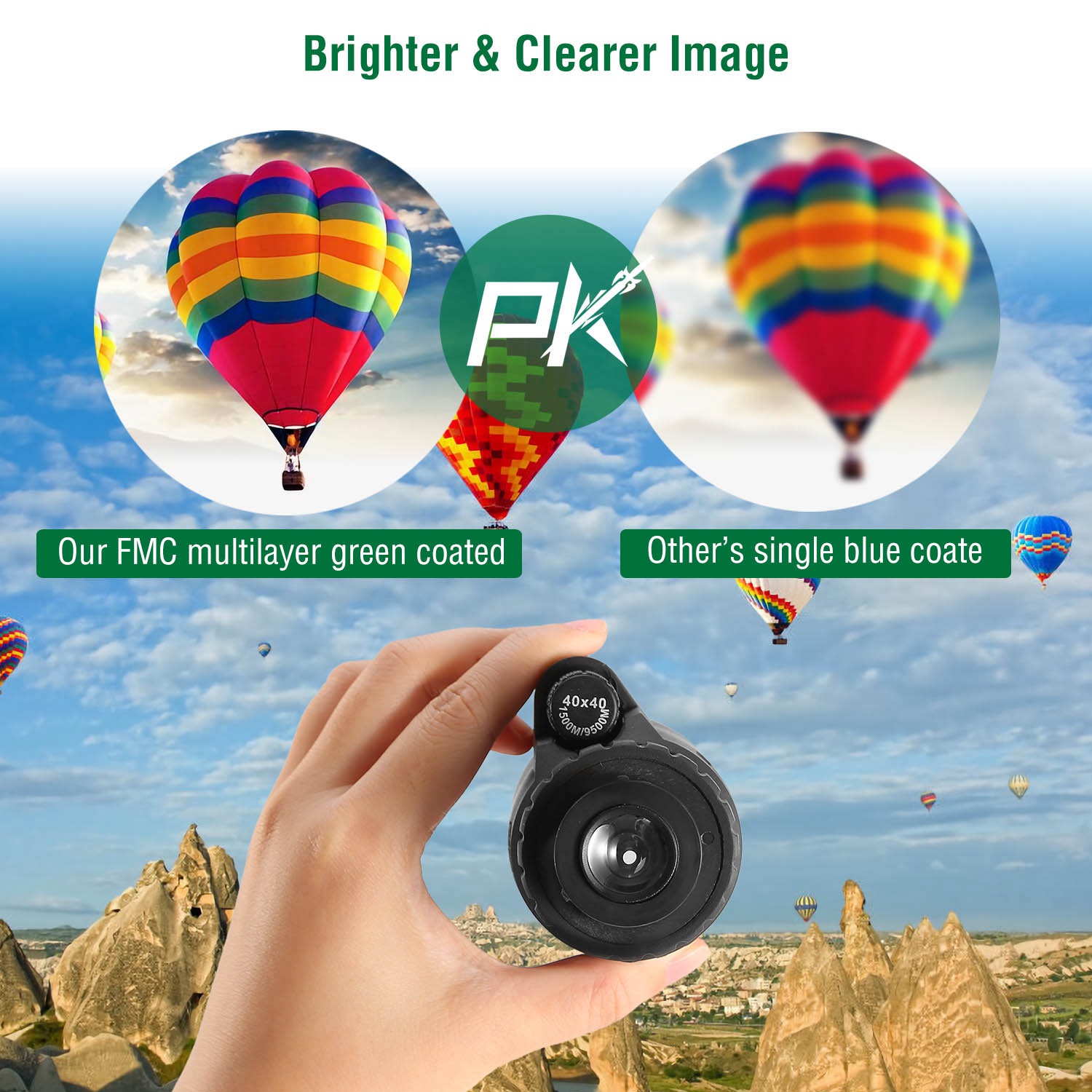 1Pc 40 Plus 40 HD Optical Monocular Telescope With FMC Lens Low Light Vision Scope Phone Holder Tripod Compass For Bird Watching Hunting Camping Hiking Sport Event