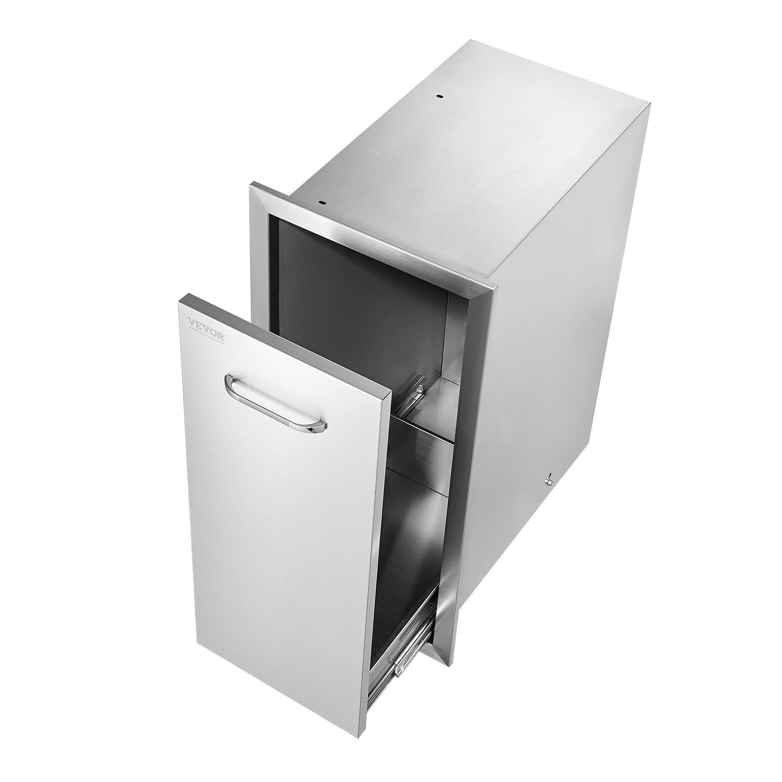 VEVOR Pull Out Trash Drawer 13.4Wx26Hx19.6D Inch Lower Sliding Rails Stainless Steel Roll Out Trash Bin… image 7