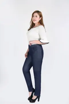 Oversized Jeans Women's Autumn Stretch High Waist - Blue - View 1