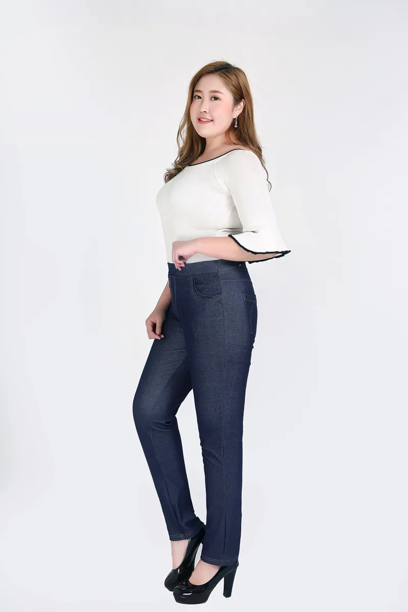 Oversized Jeans Women's Autumn Stretch High Waist - Blue