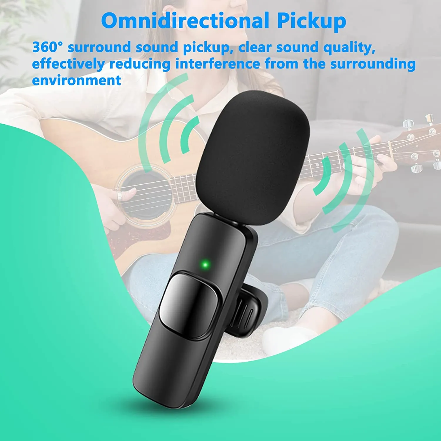 Wireless Lavalier Lapel Microphone For IPhone IPad Professional Wireless Clip Mic - Cordless Omnidirectional Condenser Recording Mic For Interview Video Podcast Vlog YouTube – image 2