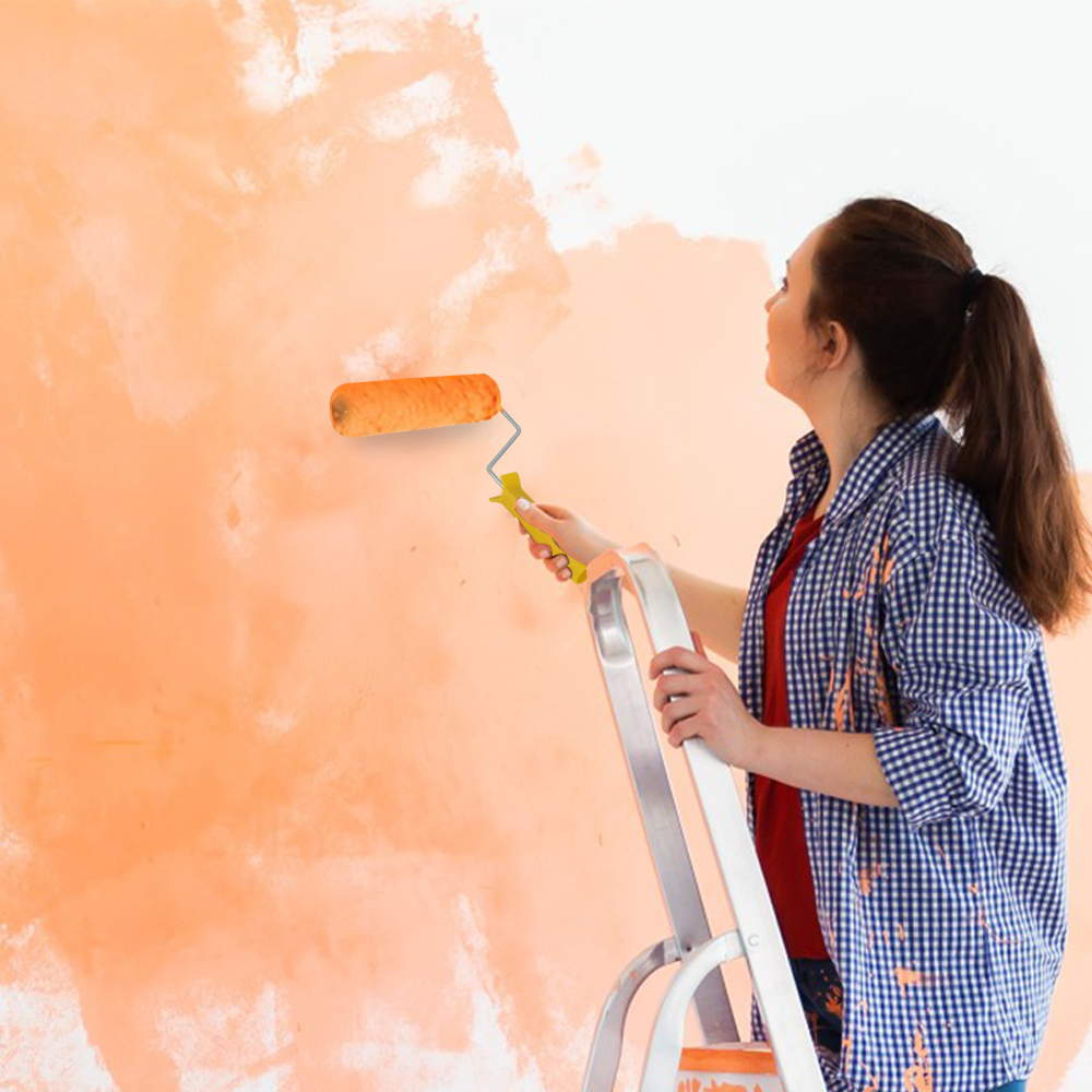 Paint Roller Set Paint Rollers With Extension Pole Tray Paint Brush Roller Sleeves For Painting Wall Ceiling